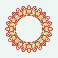 Decorative circle frame. Rounded ring with ornate ornament in oriental and arabic style antique disk with patterned vector ornament.