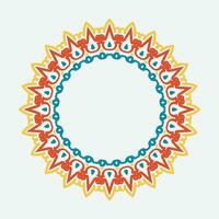 Decorative circle frame. Rounded ring with ornate ornament in oriental and arabic style antique disk with patterned vector ornament.