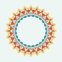 Decorative circle frame. Rounded ring with ornate ornament in oriental and arabic style antique disk with patterned vector ornament.