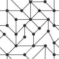 Black network connection points repeating pattern vector