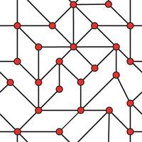 Red network connection points repeating pattern vector