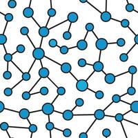 blue dots molecular network repeating pattern on blue background vector