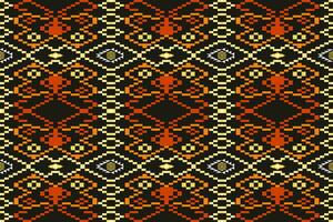 Abstract ethnic aztec geometric pattern design for background.Ethnic ikat geometric pattern for vibrant color.Colorful geometric embroidery for textiles,fabric,clothing,background,batik,knitwear vector