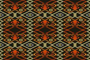 Abstract ethnic aztec geometric pattern design for background.Ethnic ikat geometric pattern for vibrant color.Colorful geometric embroidery for textiles,fabric,clothing,background,batik,knitwear vector