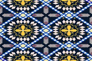Geometric seamless pattern  for block print,batik,fabric,textile.Ethnic abstract ikat.Colorful abstract contemporary seamless pattern.Hand drawn unique print. vector