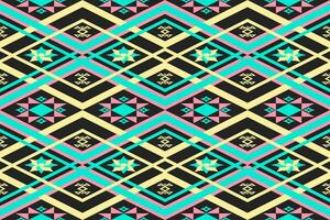 Abstract ethnic aztec geometric pattern design for background.Ethnic ikat geometric pattern for vibrant color.Colorful geometric embroidery for textiles,fabric,clothing,background,batik,knitwear vector