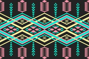 Ethnic aztec geometric pattern for vibrant color.Colorful geometric embroidery for textiles,fabric,clothing,background,batik,knitwear vector