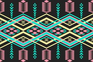 Ethnic aztec geometric pattern for vibrant color.Colorful geometric embroidery for textiles,fabric,clothing,background,batik,knitwear vector