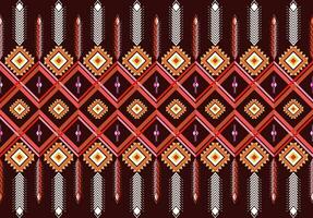 Abstract ethnic aztec geometric pattern design for background.Ethnic ikat geometric pattern for vibrant color.Colorful geometric embroidery for textiles,fabric,clothing,background,batik,knitwear vector