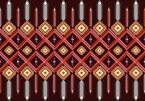 Abstract ethnic aztec geometric pattern design for background.Ethnic ikat geometric pattern for vibrant color.Colorful geometric embroidery for textiles,fabric,clothing,background,batik,knitwear vector