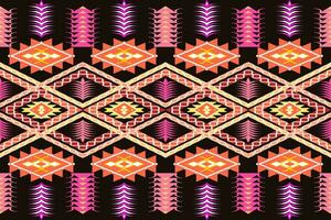 Aztec geometric pattern for vibrant color.Damask style pattern for textile and decoration.Ethnic abstract ikat.Seamless pattern in tribal.Native aztec boho vector design.