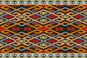 Aztec geometric pattern for vibrant color.Damask style pattern for textile and decoration.Ethnic abstract ikat.Seamless pattern in tribal.Native aztec boho vector design.