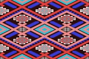 Ethnic abstract ikat.Beautiful colorful seamless ethnic pattern.Colorful geometric embroidery for Textiles,fabric,clothing,background,batik,knitwear,fashion vector