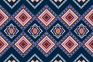 Abstract ethnic aztec geometric pattern design for background.Ethnic ikat geometric pattern for vibrant color.Colorful geometric embroidery for textiles,fabric,clothing,background,batik,knitwear vector