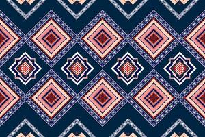 Abstract ethnic aztec geometric pattern design for background.Ethnic ikat geometric pattern for vibrant color.Colorful geometric embroidery for textiles,fabric,clothing,background,batik,knitwear vector