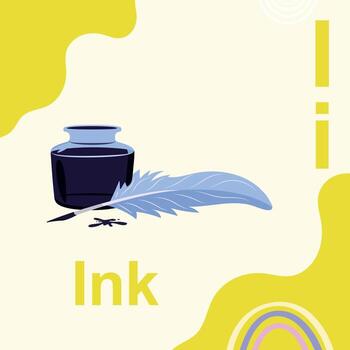 learn alphabets I with images vector