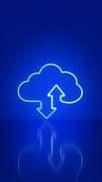 Armor cloud storage sign with two up and down arrows. Cloud computing, data center. Vertical Size. photo