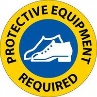 Floor Sign, Protective Equipment Required vector