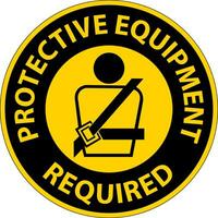 Floor Sign, Protective Equipment Required vector