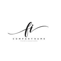 initial letter FI logo, flower handwriting logo design, vector logo for women beauty, salon, massage, cosmetic or spa brand art. photo