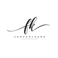 initial letter FK logo, flower handwriting logo design, vector logo for women beauty, salon, massage, cosmetic or spa brand art. photo