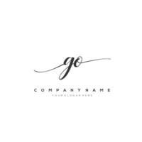 initial letter GO logo, flower handwriting logo design, vector logo for women beauty, salon, massage, cosmetic or spa brand art.