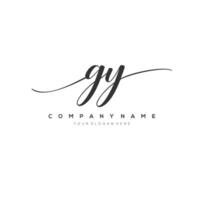 initial letter GY logo, flower handwriting logo design, vector logo for women beauty, salon, massage, cosmetic or spa brand art.