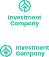 Investment company green line business logo. Brand name. Financial planning. Arrow pointing up. Design element. Visual identity. Suitable for wealth management firm, stock broker vector