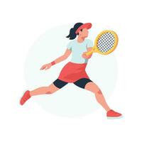 Tennis Sports Player Vector Illustration Tennis Player Serving the Ball