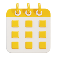 kalender 3d icoon met ringen, datum tijd beheer png
