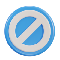 3d detener, prohibido no permitir advertencia o detener símbolo icono png
