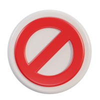 3d detener, prohibido no permitir advertencia o detener símbolo icono png