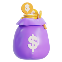 Money bag with golden coins stack  icon illustration png