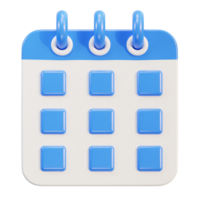 calendario 3d icono con anillos, fecha hora administración png