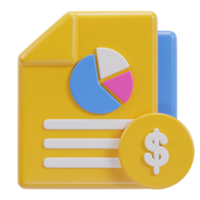 Financial business report concept with dollar coin stacks and financial data chart icon png