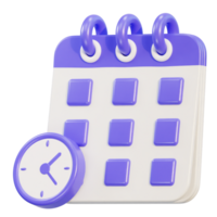 Calendar 3d icon with rings, date time management png