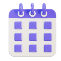 calendario 3d icono con anillos, fecha hora administración png