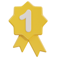 3d number one badge icon png