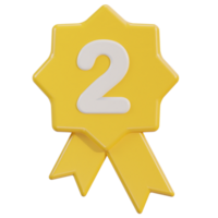 3d number two badge icon png