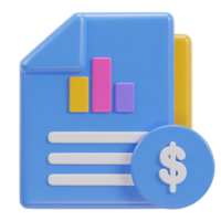 Financial business report concept with dollar coin stacks and financial data chart icon png