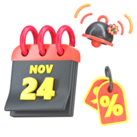 Black Friday Rendered 3D Icon png