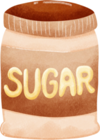 Watercolor Coffee Shop Element with Sugar Container Hand Draw png