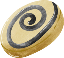 aquarelle Chocolat biscuits spirale cercle main dessiner png