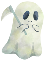 Watercolor Halloween Ghost Hand Draw Painting Style png