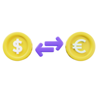 geld uitwisseling 3d icoon png