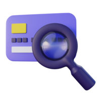 crédito tarjeta investigación 3d icono png