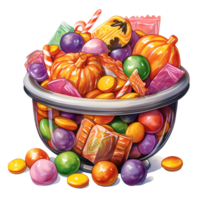 vattenfärg halloween sötsaker godis ClipArt illustration ai generativ png