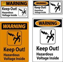 Warning Sign - Keep Out Hazardous Voltage Inside vector