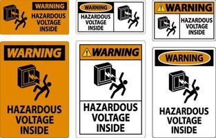 Warning Sign Hazardous Voltage Inside vector