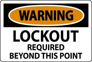 Warning Sign, Lockout Required Beyond This Point vector